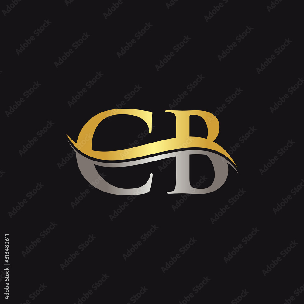 Initial Gold And Silver letter CB Logo Design with black Background. CB  Logo Design. Stock Vector | Adobe Stock