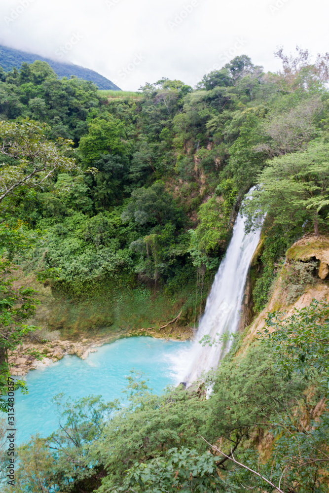 Amazing waterfall in san luis potosi, Mexico, seen from above Amazing waterfall in san luis potosi, Mexico, seen from above
