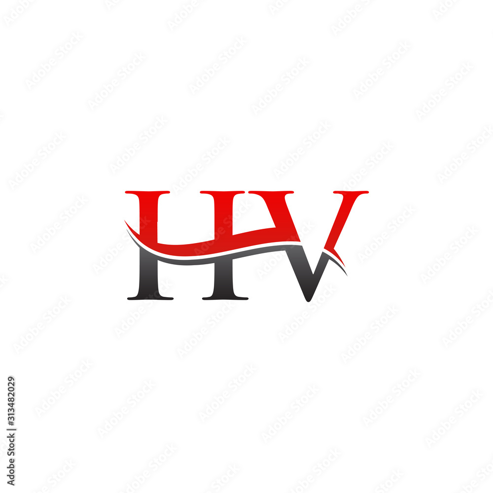 Hv letter initial logo design template vector illustration • wall stickers  web, vector, template | myloview.com