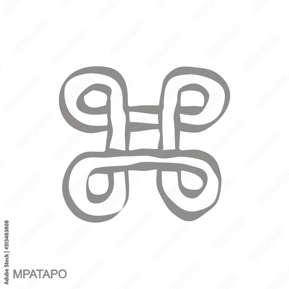 Vector monochrome icon with Adinkra symbol Mpatapo Vector monochrome icon with Adinkra symbol Mpatapo