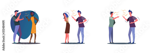 Collection of quarrelling couples and friends