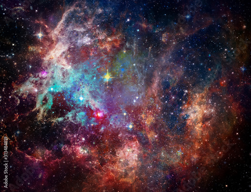 Big Babies in the Rosette Nebula. Vivid space