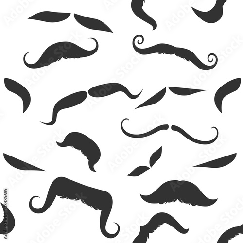 Vector seamless mustaches pattern