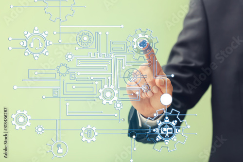 Businessman using virtual c...