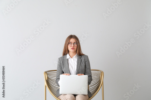 Thoughtful businesswoman wi...