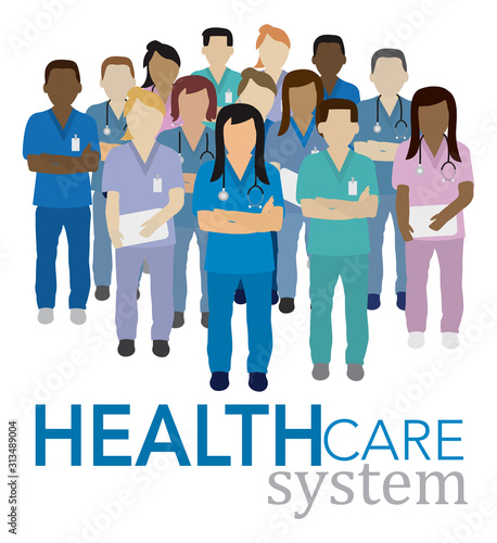 Health care system vector concept