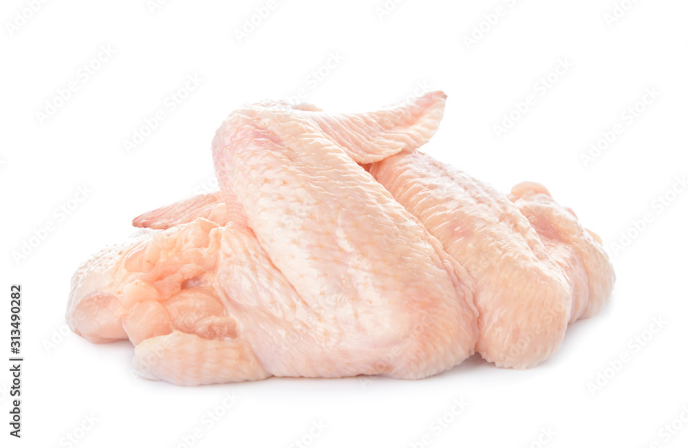Raw chicken wings on white background Raw chicken wings on white background