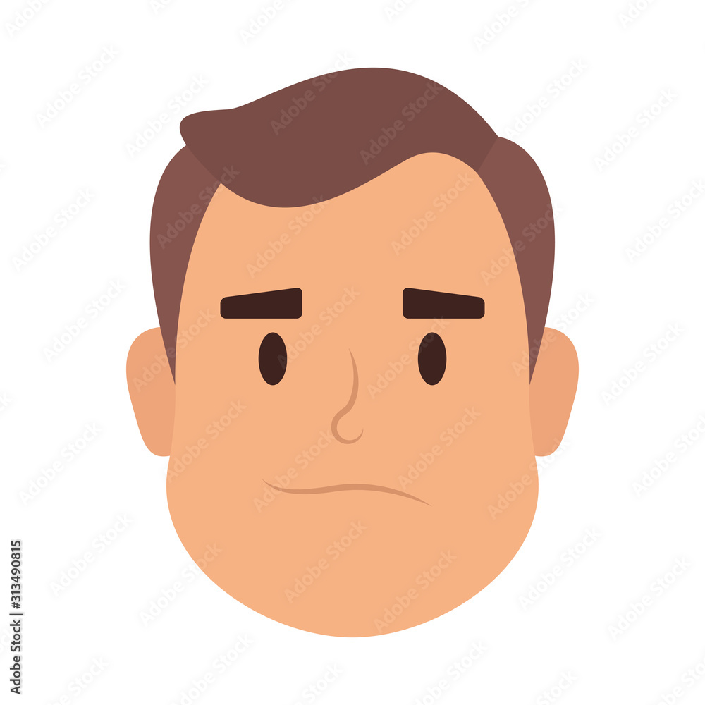 young man head avatar character icon young man head avatar character icon