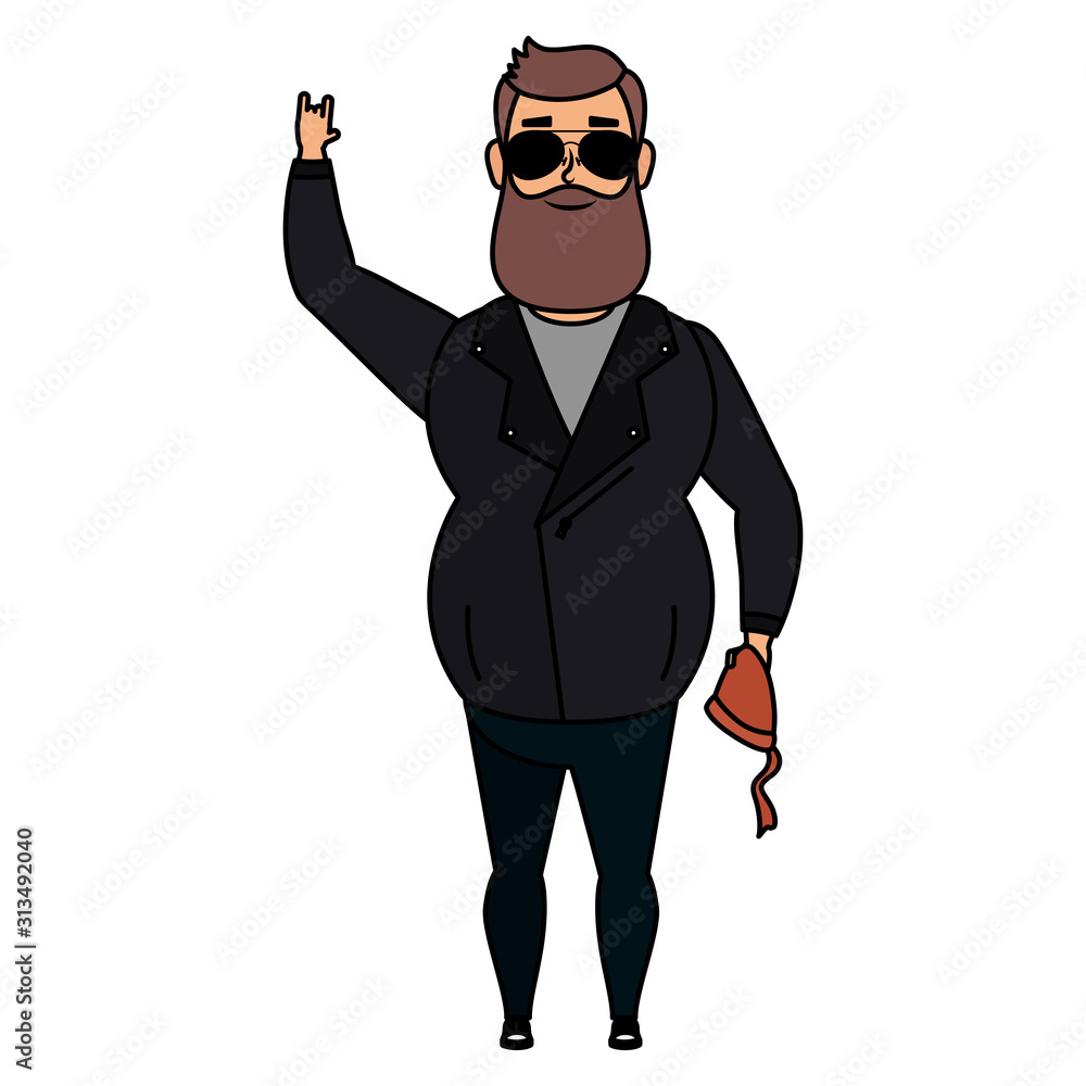 motorcyclist man with beard avatar character motorcyclist man with beard avatar character