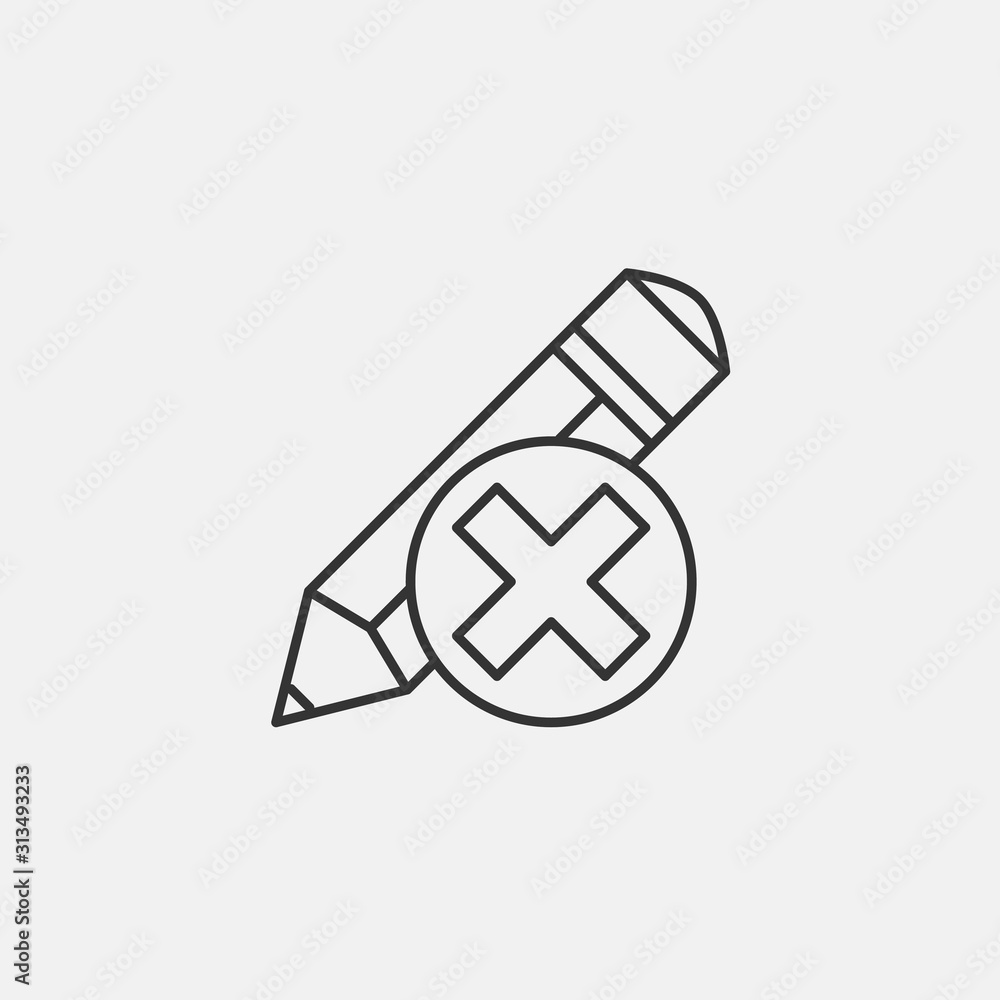 no pencil icon vector illustration symbol no pencil icon vector illustration symbol