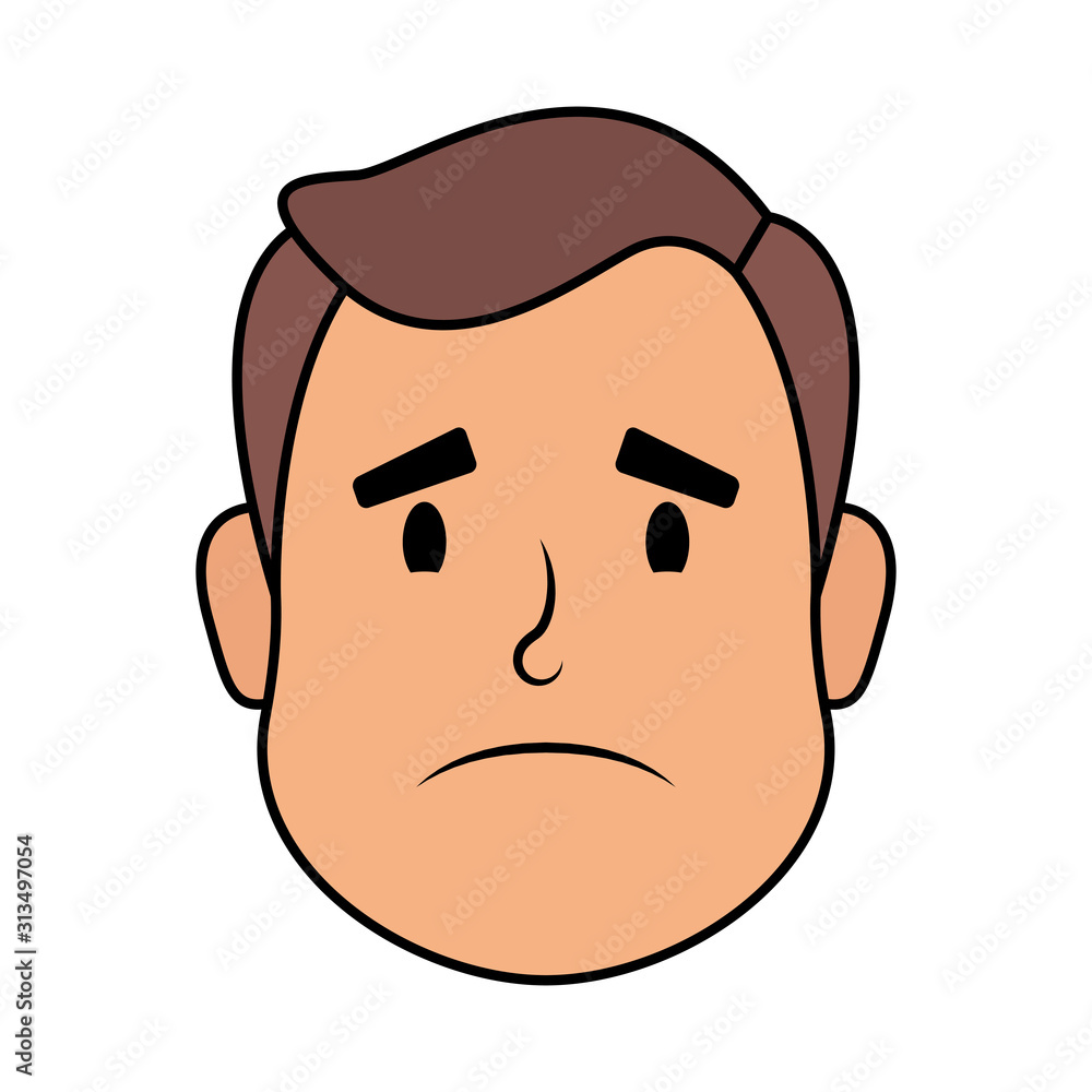 young man head avatar character icon young man head avatar character icon