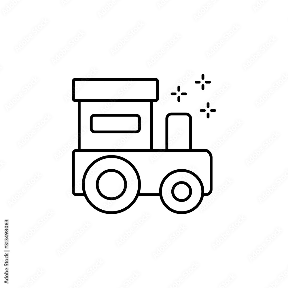 Toy, train icon. Simple line, outline vector of new year icons for ui and ux, website or mobile application Toy, train icon. Simple line, outline vector of new year icons for ui and ux, website or mobile application