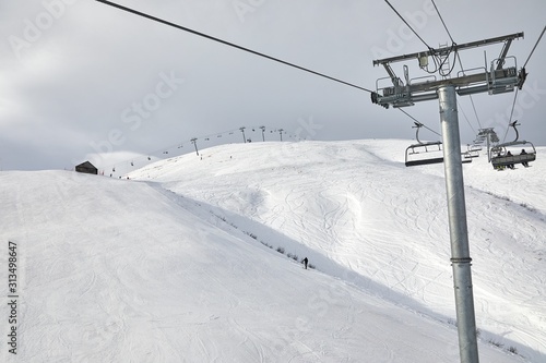 Ski lift on the Alps © Gudellaphoto