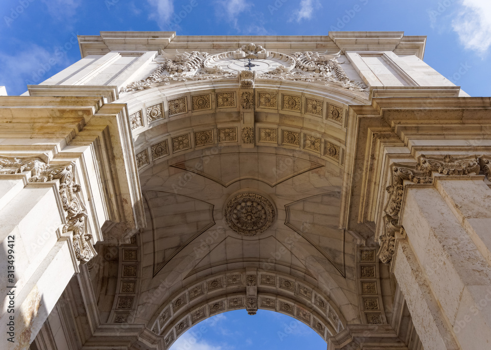 The Rua Augusta Arch in Lisbon, Portugal