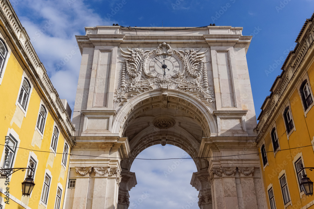 The Rua Augusta Arch in Lisbon, Portugal