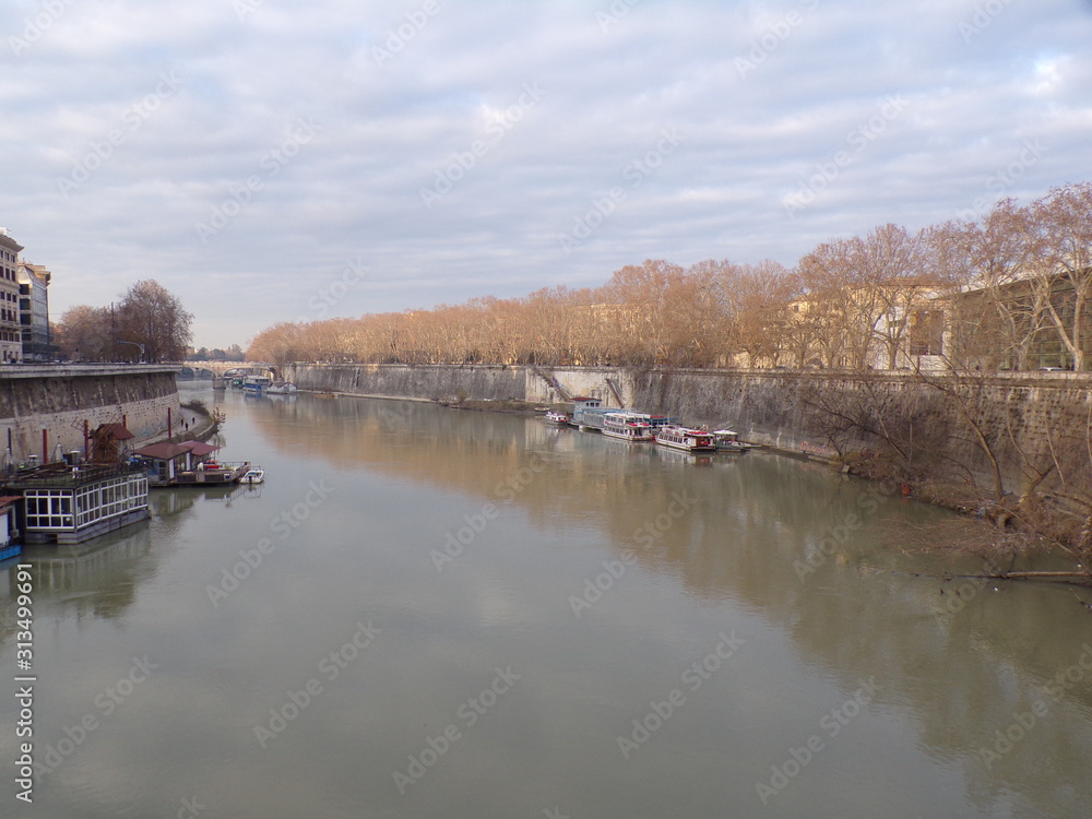 river in winter rome