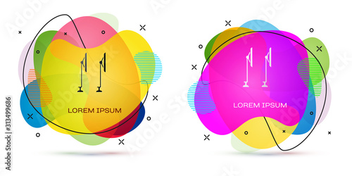 Color Windscreen wiper icon isolated on white background. Abstract banner with liquid shapes. Vector Illustration