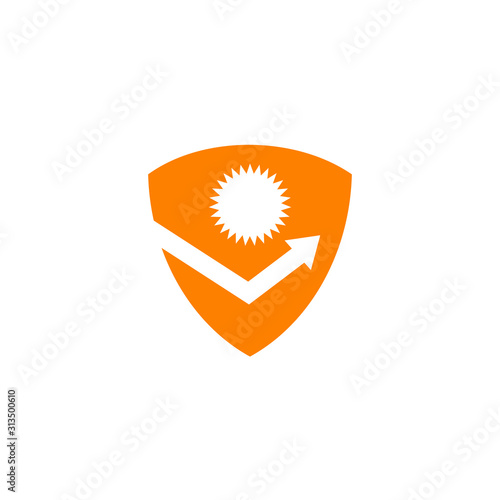 Ultra violet ray protection emblem logo design vector illustration template