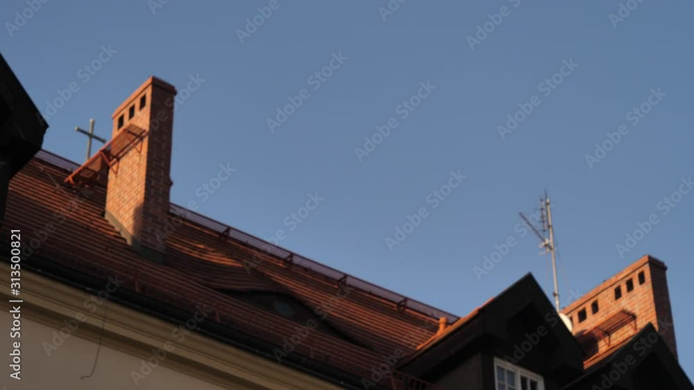 Old roof in old town in Wroclaw, Poland Old roof in old town in Wroclaw, Poland