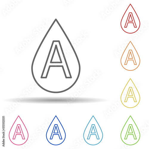 Blood donation, blood type in multi color style icon. Simple thin line, outline vector of blood donation icons for ui and ux, website or mobile application