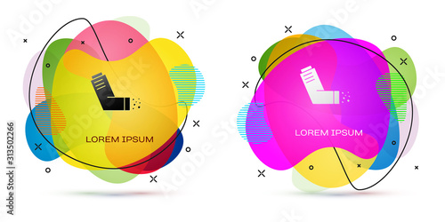 Color Inhaler icon isolated on white background. Breather for cough relief, inhalation, allergic patient. Medical allergy asthma inhaler spray. Abstract banner with liquid shapes. Vector Illustration