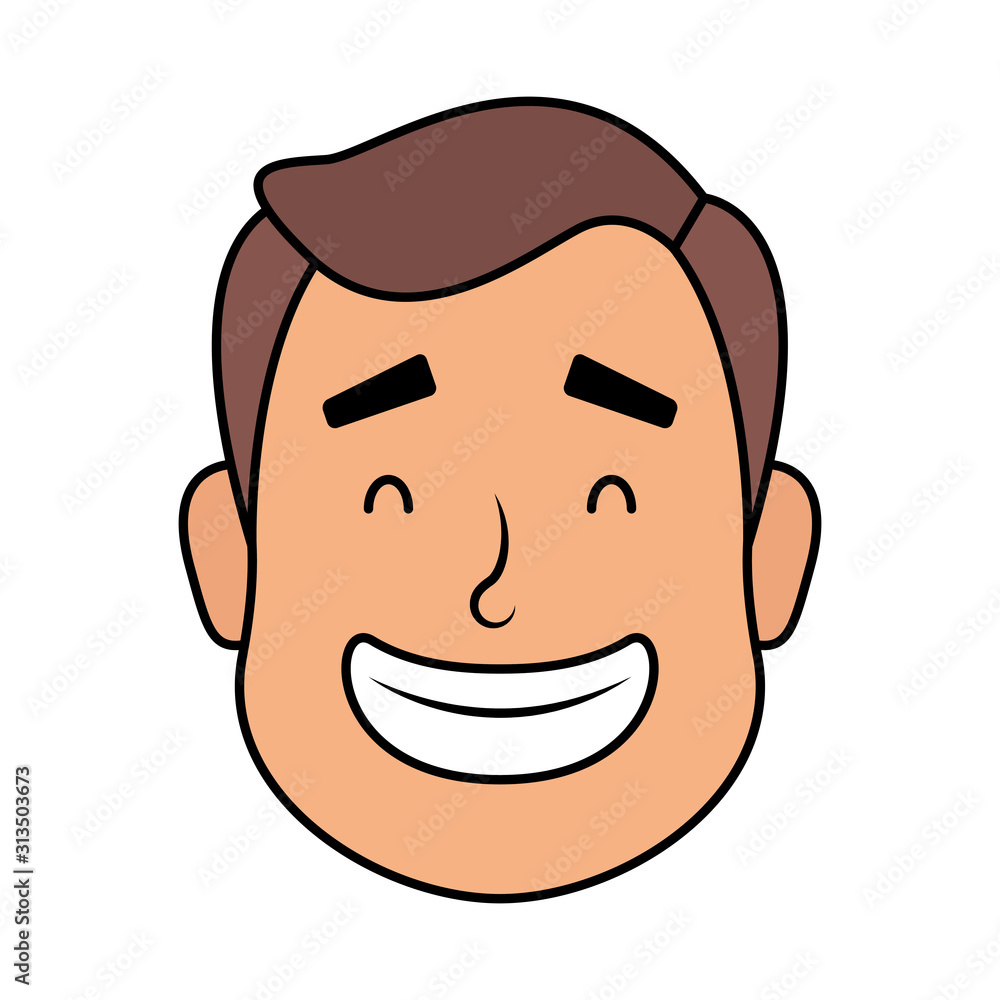 young man head avatar character icon young man head avatar character icon