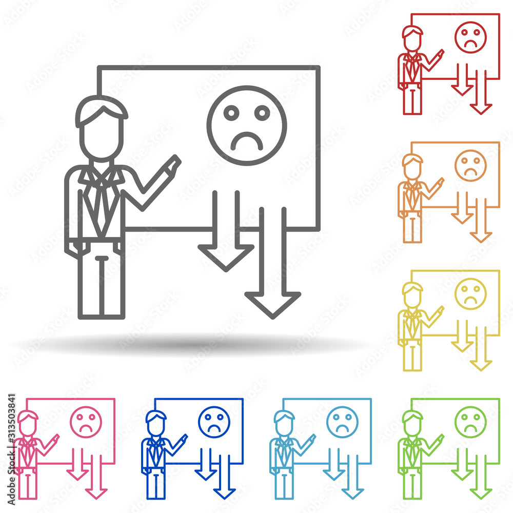 Corporate and business, bad, fail, feedback, report in multi color style icon. Simple thin line, outline vector of blood donation icons for ui and ux, website or mobile application Corporate and business, bad, fail, feedback, report in multi color style icon. Simple thin line, outline vector of blood donation icons for ui and ux, website or mobile application