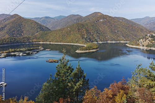 Autumn ladscape of The Vacha Reservoir, Bulgaria