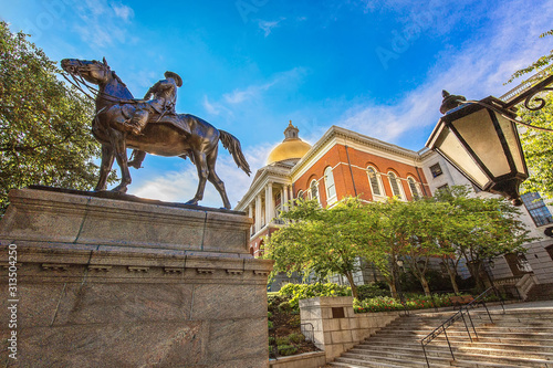 Massachusetts Old State House, a landmark attraction frequently visited by numerous tourists located close to landmark Beacon Hill and Freedom Trail photo