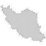 Vector dotted map illustration of Iran