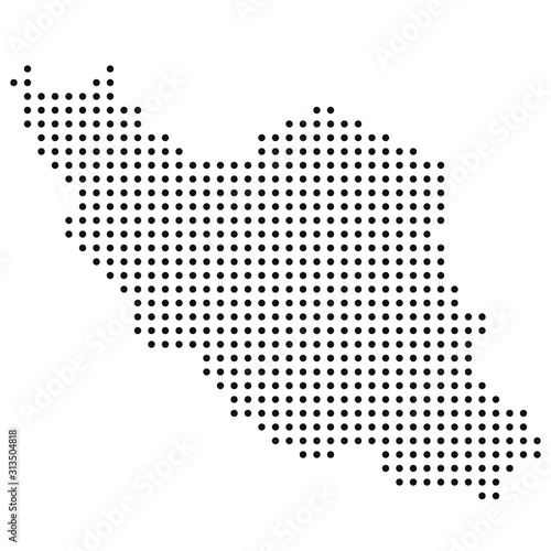 Vector dotted map illustration of Iran