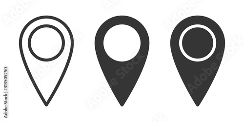 Free Download Set of location icons in flat style. Vector icons. - GFXLoad