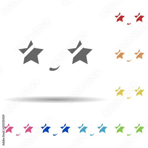 Smile  star eyes in multi color style icon. Simple thin line  outline vector of smile icons for ui and ux  website or mobile application