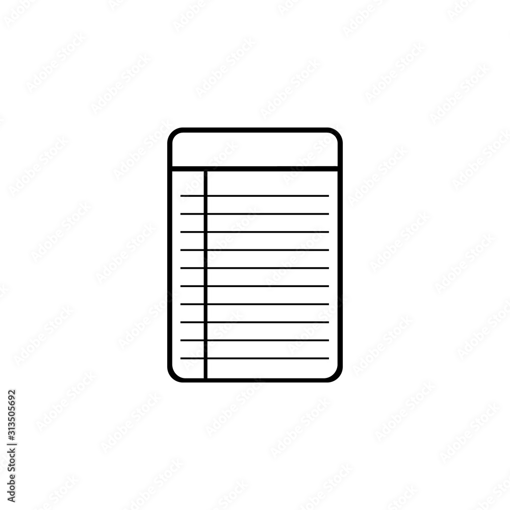notebook icon. Simple thin line, outline vector of web icons for ui and ux, website or mobile application notebook icon. Simple thin line, outline vector of web icons for ui and ux, website or mobile application