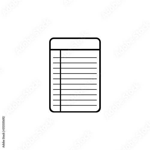 notebook icon. Simple thin line, outline vector of web icons for ui and ux, website or mobile application