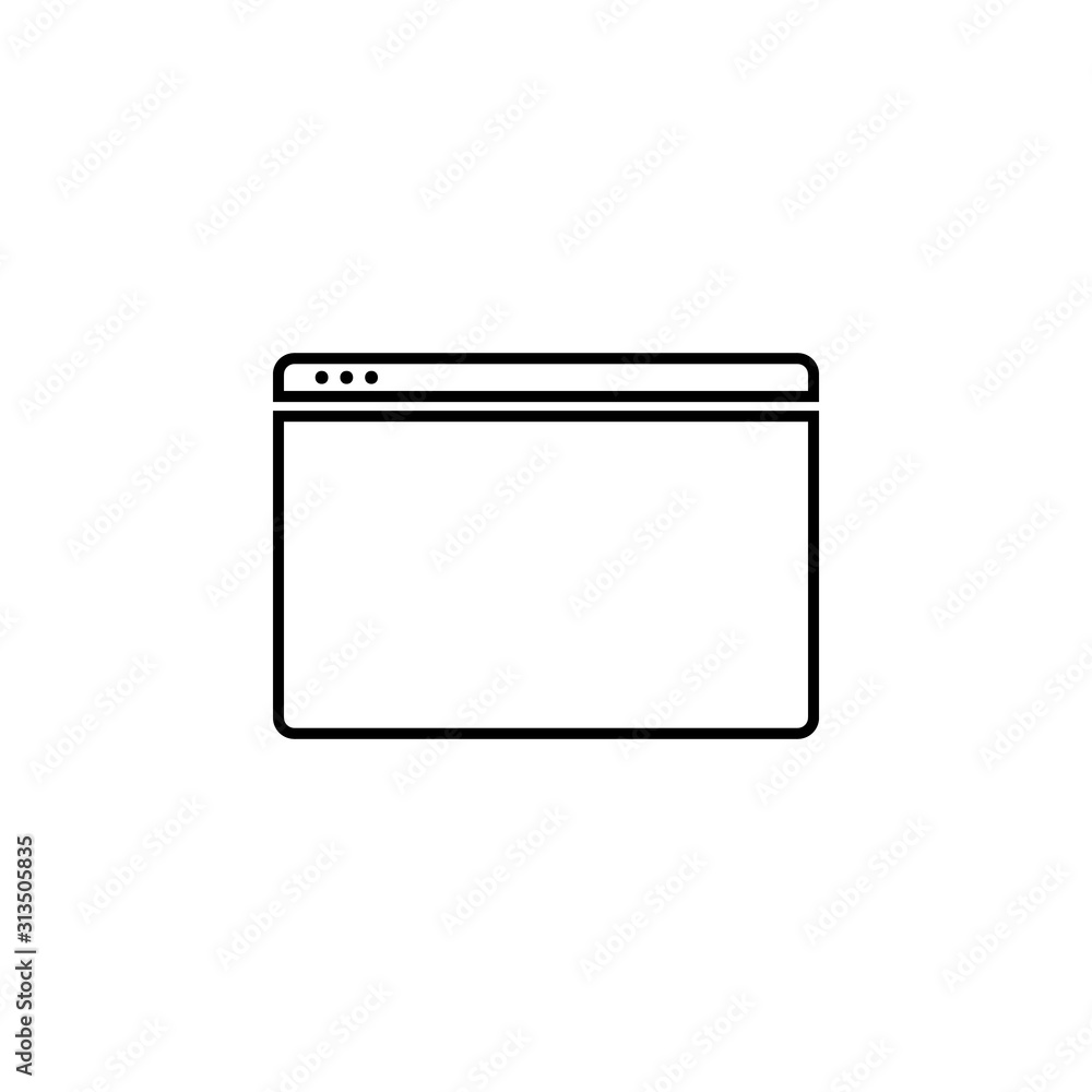 browser icon. Simple thin line, outline vector of web icons for ui and ux, website or mobile application browser icon. Simple thin line, outline vector of web icons for ui and ux, website or mobile application