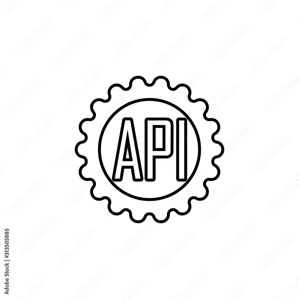 API setup icon. Simple thin line, outline vector of web icons for ui and ux, website or mobile application API setup icon. Simple thin line, outline vector of web icons for ui and ux, website or mobile application