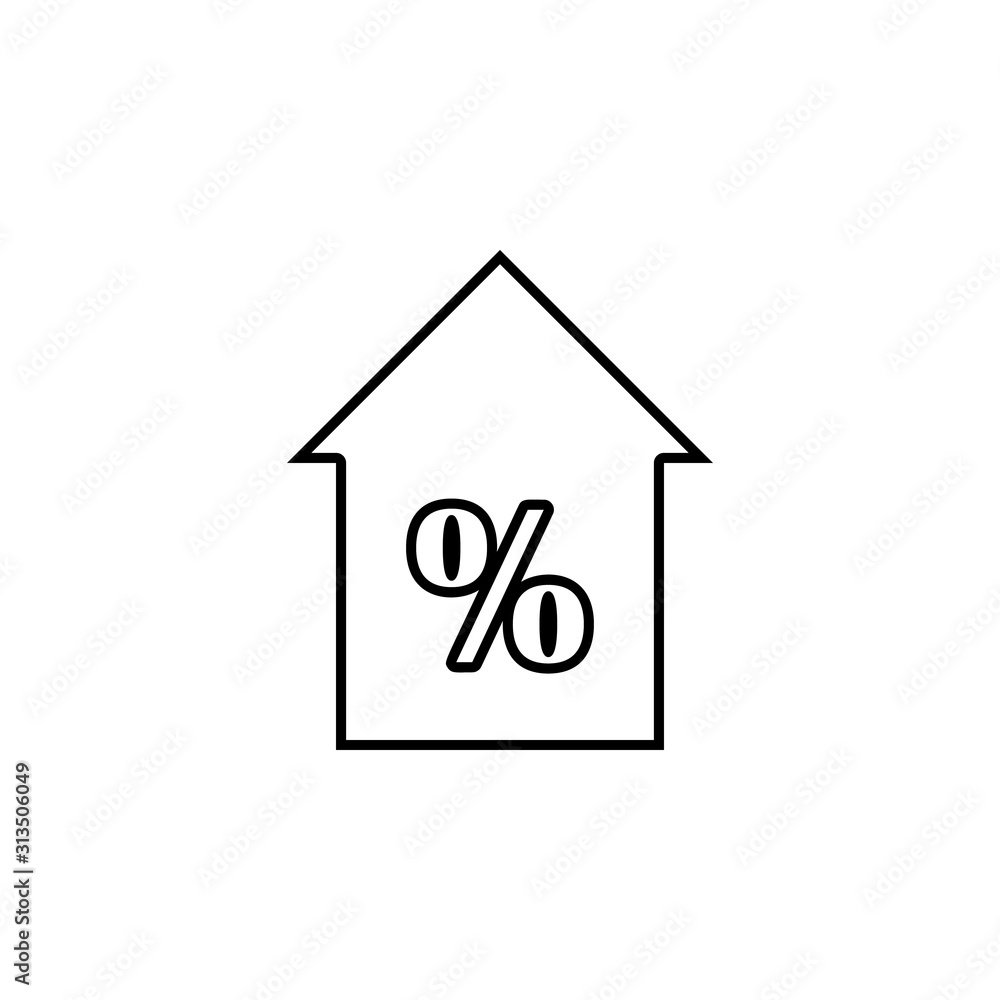 mortgage icon. Simple thin line, outline vector of web icons for ui and ux, website or mobile application mortgage icon. Simple thin line, outline vector of web icons for ui and ux, website or mobile application