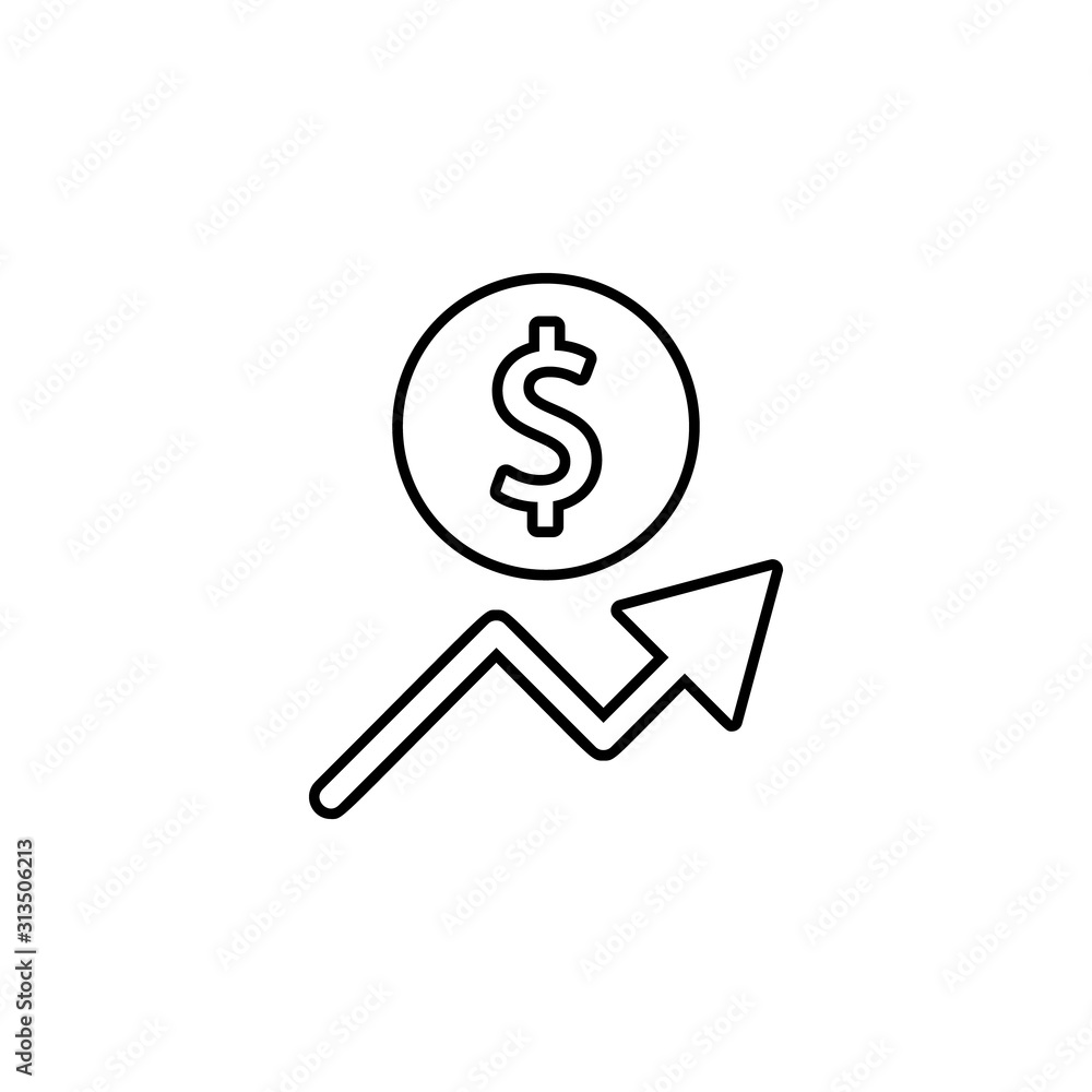 financial uplift icon. Simple thin line, outline vector of web icons for ui and ux, website or mobile application financial uplift icon. Simple thin line, outline vector of web icons for ui and ux, website or mobile application