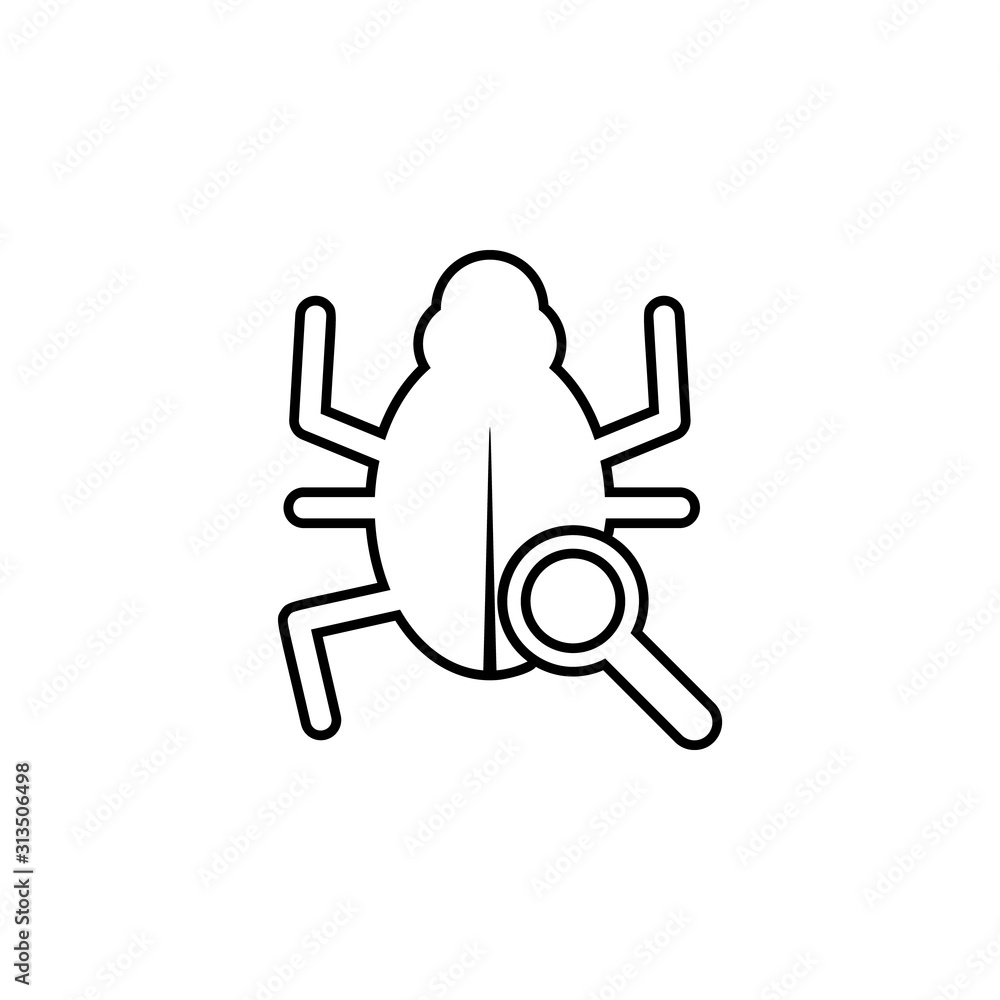virus scan icon. Simple thin line, outline vector of web icons for ui and ux, website or mobile application virus scan icon. Simple thin line, outline vector of web icons for ui and ux, website or mobile application