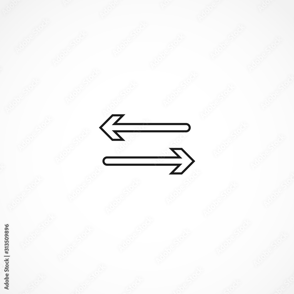 left right arrow icon on white background left right arrow icon on white background