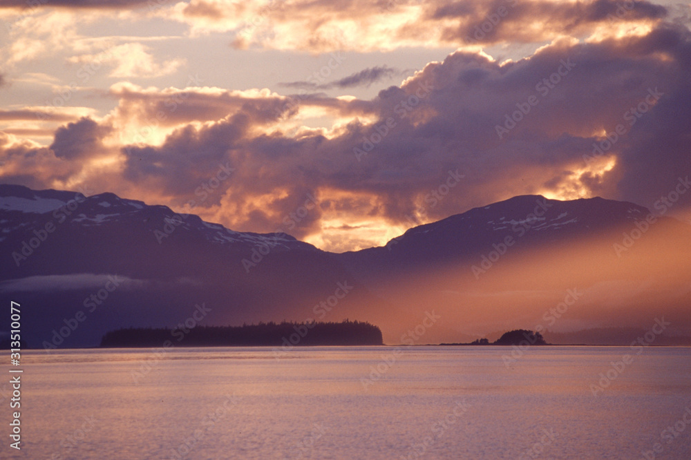 Sunset, Brothers Islands, Alaska