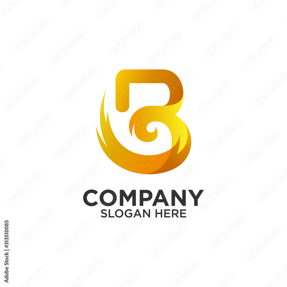 letter B with wave logo design letter B with wave logo design