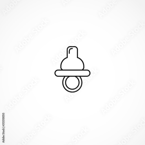 baby's dummy icon on white background
