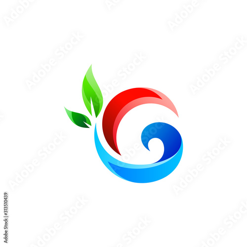 colorful letter G with plant logo design