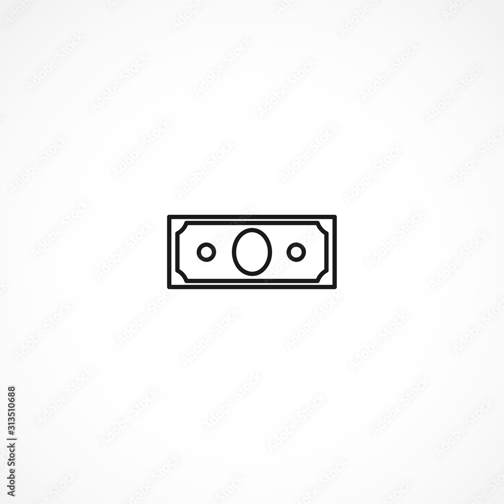 Cash icon. Dollar icon on white background Cash icon. Dollar icon on white background