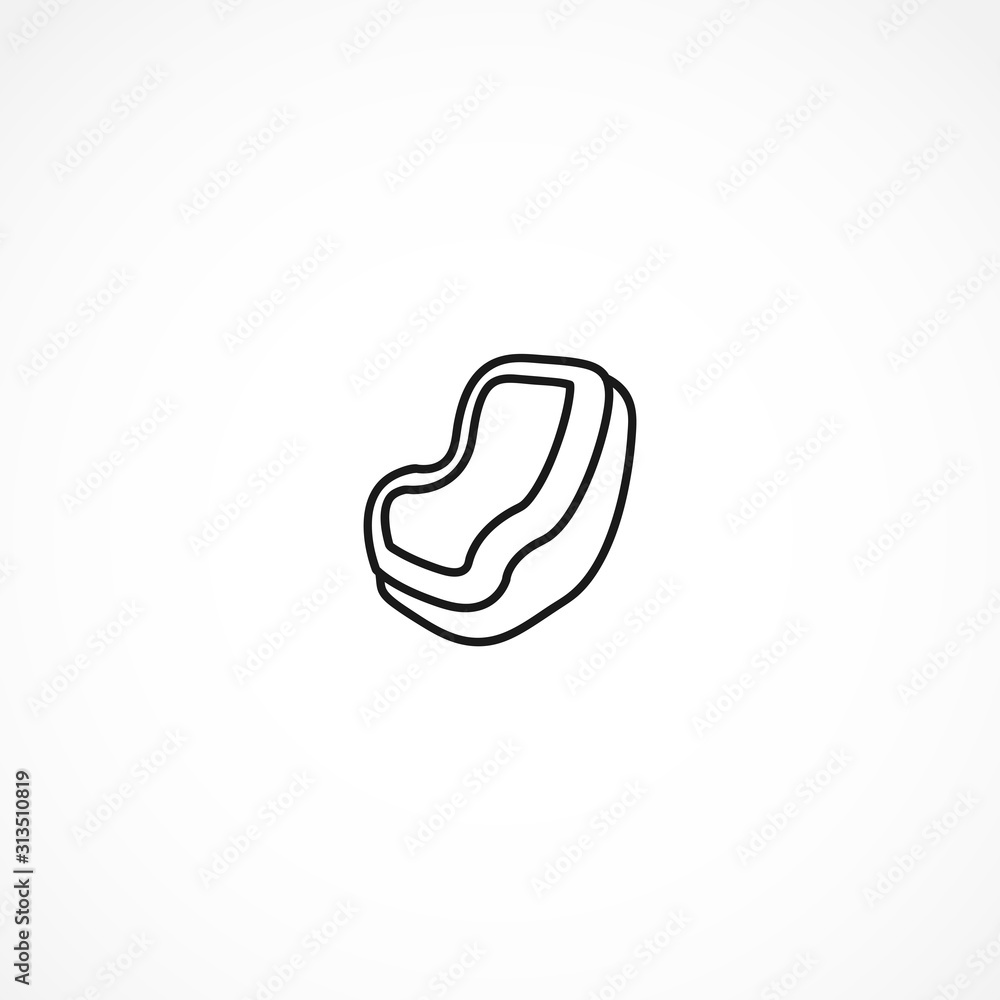 Baby car seat icon on white background Baby car seat icon on white background