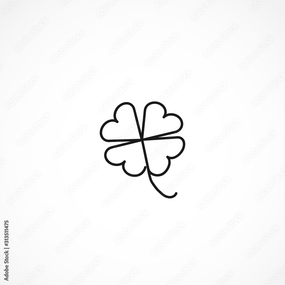 four leaf clover icon on white background four leaf clover icon on white background