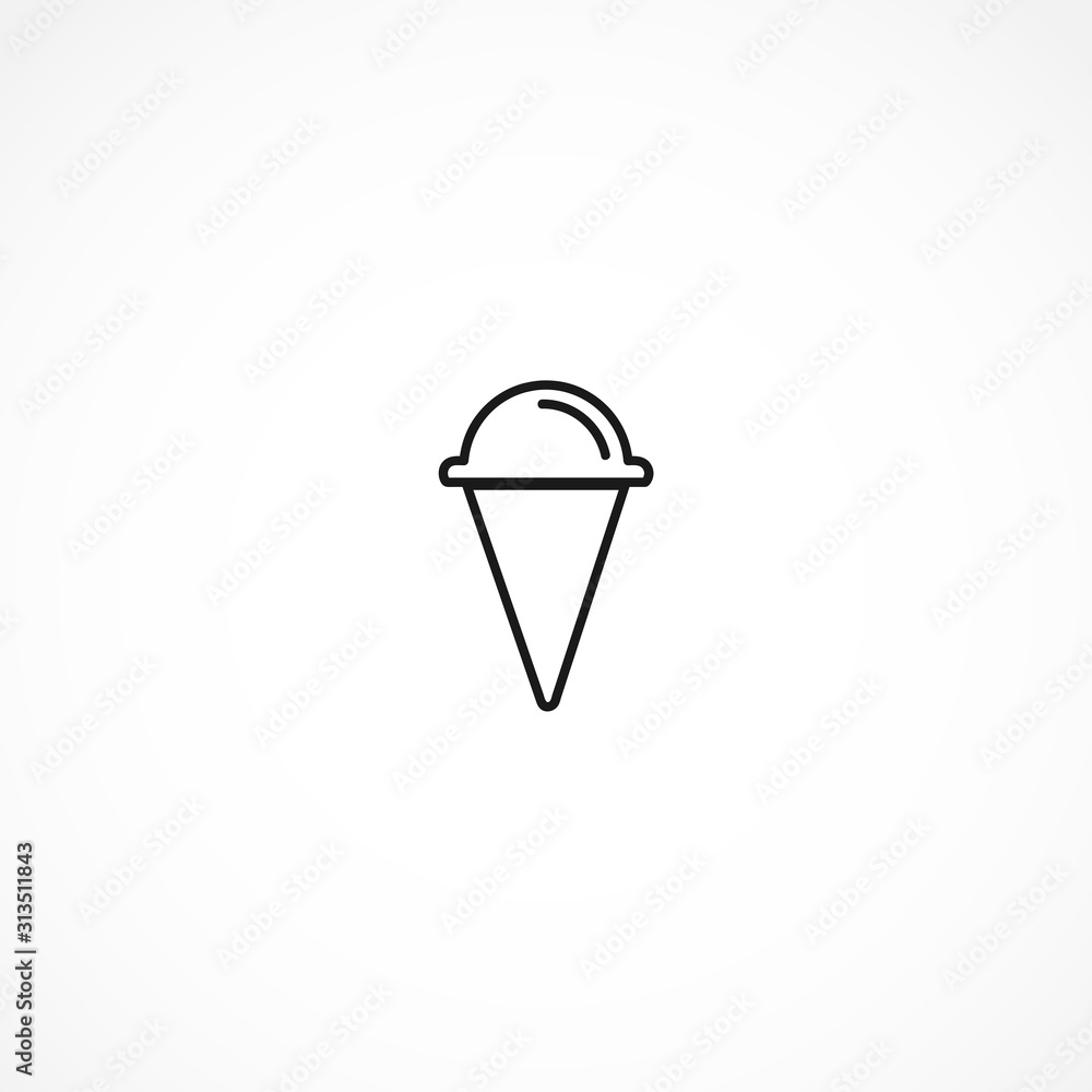 Ice cream icon on white background