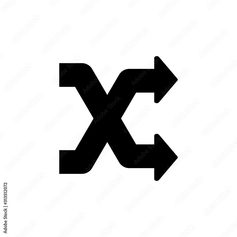 Arrow shuffle icon. Simple pointer icons for ui and ux, website or mobile application Arrow shuffle icon. Simple pointer icons for ui and ux, website or mobile application
